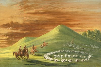 Butte de Mort, siouxien hautausmaa, Ylä-Missouri tekijältä George Catlin