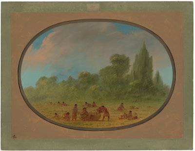 Caddo-intiaanit keräävät villimansikoita tekijältä George Catlin