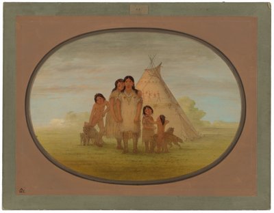 Comanche Chiefs Children ja Wigwam tekijältä George Catlin