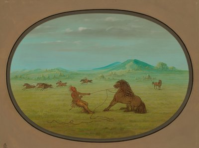 Villihevosten pyydystäminen - Pawnee, 18611869. tekijältä George Catlin