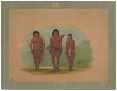 Chacon päällikkö, hänen vaimonsa ja soturi tekijältä George Catlin