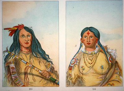 "Pääsusi mäellä" ja hänen vaimonsa "Hän, joka pesi polviaan" tekijältä George Catlin