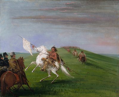 Komanssien tapaaminen dragoonien kanssa tekijältä George Catlin