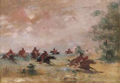 Comanche-sotajuhla, Villihevosten selässä, 1834-1837. tekijältä George Catlin