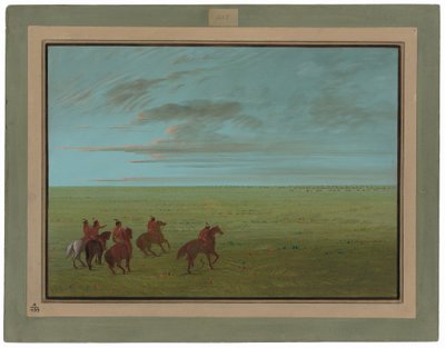Connibot alkamassa villihevosille tekijältä George Catlin