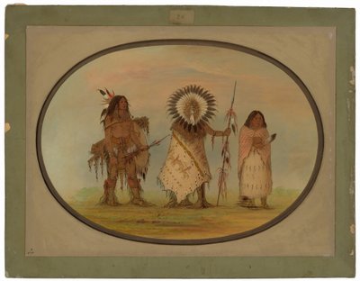 Varispäällikkö, hänen vaimonsa ja soturi tekijältä George Catlin