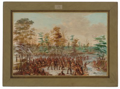 De Tonty pyytää rauhaa irokeesikylässä. 2. tammikuuta 1680 tekijältä George Catlin