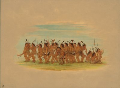 Koiran tanssi - Sioux, 1861. tekijältä George Catlin