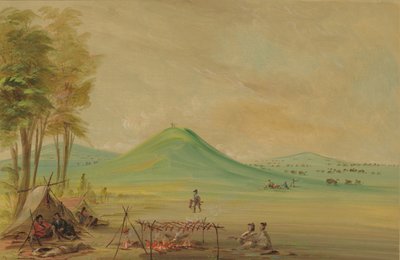 Retkikunta leiriytyi Texasin preerialla. huhtikuuta 1686, 18471848. tekijältä George Catlin