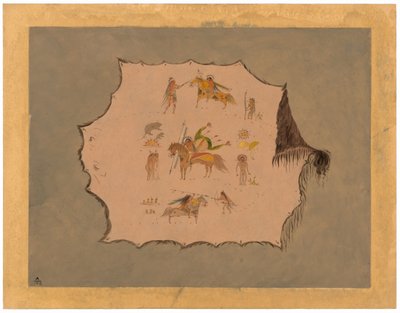 Faksimile Pawnee lääkärin kaapusta upeilla ammattimaisilla malleilla tekijältä George Catlin