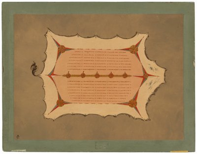 Faksimile Sioux-viittasta, jossa on piikkikynät tekijältä George Catlin