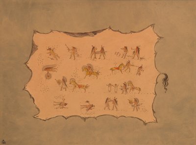 Faksimile Mah-to-toh-pan viittasta - Mandan, 18611869. tekijältä George Catlin
