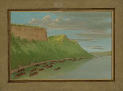 Isä Hennepin ja seuralaiset ohittavat rakastajan hyppyn, huhtikuu 1680, 1847-48 tekijältä George Catlin