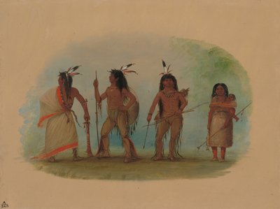 Neljä Apachee-intiaania, 18551869. tekijältä George Catlin