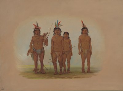 Neljä Macouchi-intiaania, 18541869. tekijältä George Catlin