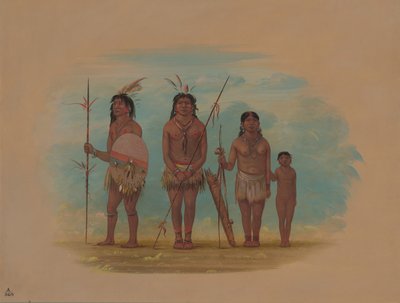 Neljä Xingu-intiaania, 18541869. tekijältä George Catlin