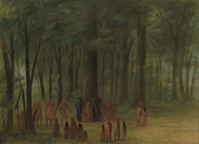 Black Hawkin hautajaiset - Saukie, 18611869. tekijältä George Catlin
