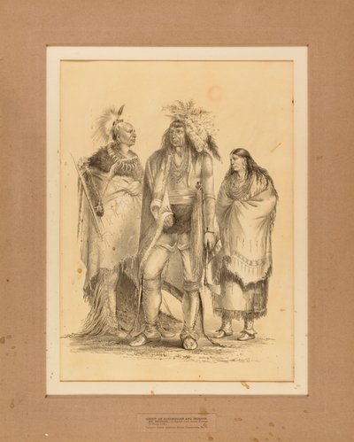 Algonki- ja irokeesi-intiaanien ryhmä--no. 1. tekijältä George Catlin