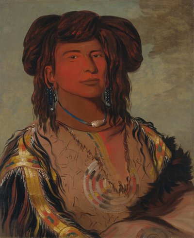 Ha-wón-je-tah, yksisarvi, Miniconjou-heimon päällikkö, 1832. tekijältä George Catlin