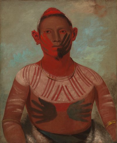 I-o-wáy, yksi Black Hawkin pääsotureista, 1832. tekijältä George Catlin