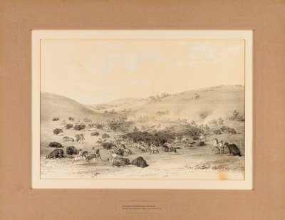 Intiaanit Buffalon ympärillä - nro 9. tekijältä George Catlin