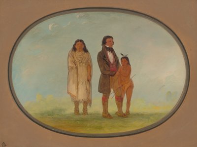 Kaskaskia päällikkö, hänen äitinsä ja poikansa, 18611869. tekijältä George Catlin