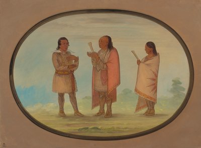 Kickapoo-intiaanit saarnaavat ja rukoilevat, 18611869. tekijältä George Catlin