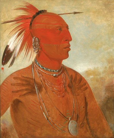 La-wáh-he-coots-la-sháw-no, urhea päällikkö, skidi (susi) pawnee. tekijältä George Catlin