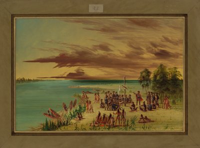 La Salle vaati Louisianaa Ranskalle, 9. huhtikuuta 1682, 1847-48 tekijältä George Catlin