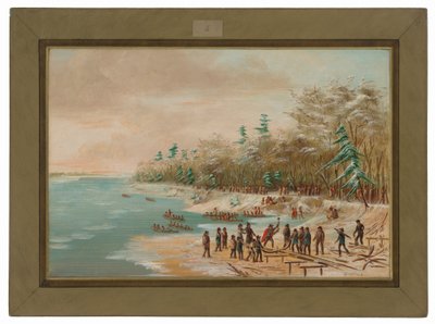 La Salle ajaa Griffinin ensimmäistä pulttia. 26. tammikuuta 1679 tekijältä George Catlin