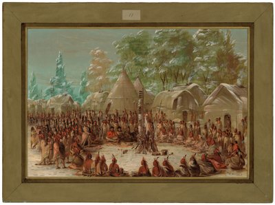 La Sallen juhlat Illinoisin kylässä. 2. tammikuuta 1680 tekijältä George Catlin