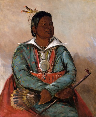 Mó-sho-la-túb-bee, Hän, joka sammuttaa ja tappaa, heimon päällikkö. tekijältä George Catlin