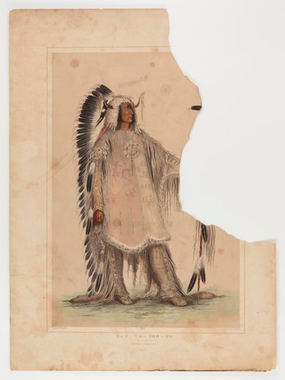 Mah-to-toh-pa, Mandan-päällikkö, - tekijältä George Catlin