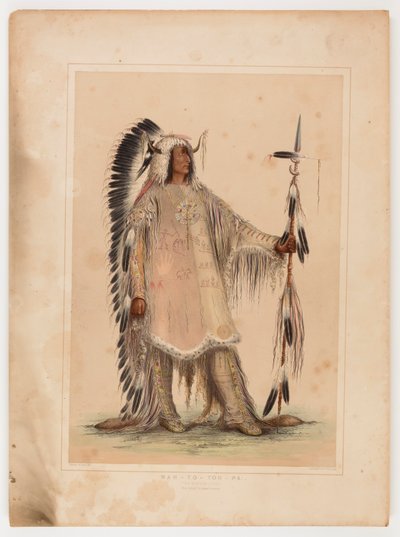 Mah-to-toh-pa, Mandan-päällikkö, - tekijältä George Catlin