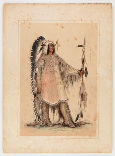 Mah-to-toh-pa, Mandan-päällikkö, - tekijältä George Catlin
