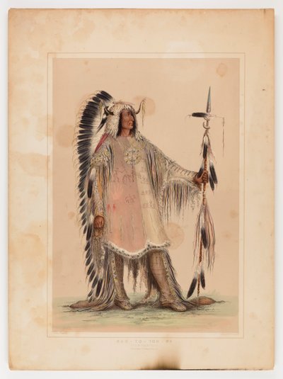 Mah-to-toh-pa, Mandan-päällikkö, - tekijältä George Catlin