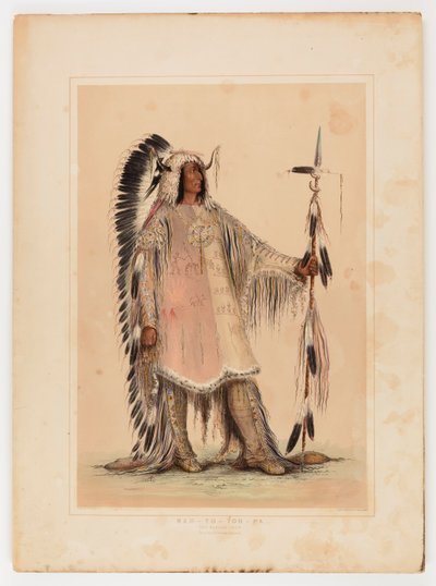 Mah-to-toh-pa, Mandan-päällikkö, - tekijältä George Catlin