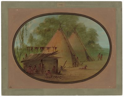 Flint-nuolenpäiden tekeminen - Apassit tekijältä George Catlin