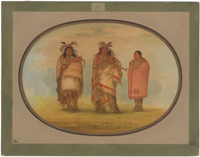 Menomonien päällikkö, hänen vaimonsa ja poikansa tekijältä George Catlin