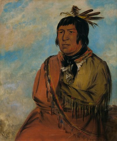 Na-pów-sa, yöllä matkaava karhu, päällikkö tekijältä George Catlin