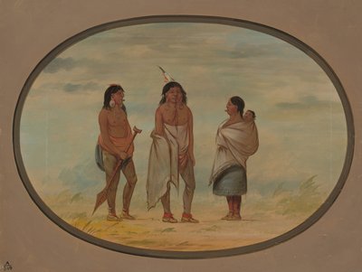 Nayasin intiaanipäällikkö, hänen vaimonsa ja soturi, 18551869. tekijältä George Catlin