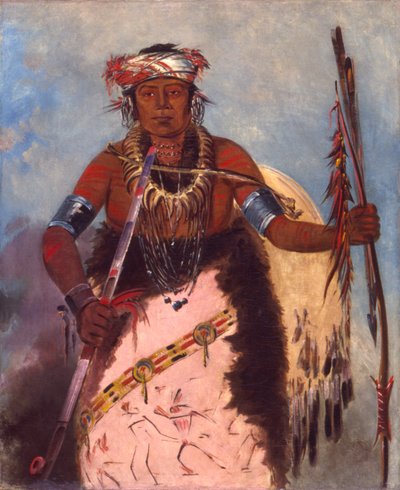 Notch-ee-níng-a, No Heart, (nimeltään White Cloud), heimon päällikkö. tekijältä George Catlin