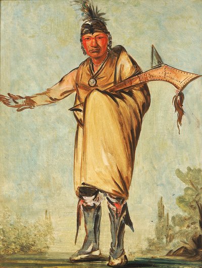 Náw-káw, Wood, entinen heimopäällikkö. tekijältä George Catlin