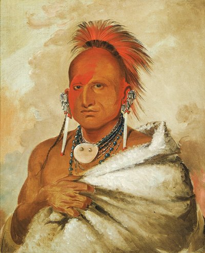O-rón-gás-see, Karhunpyytäjä, kuuluisa soturi. tekijältä George Catlin