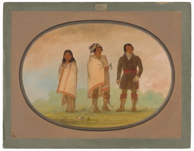 Oneida päällikkö, hänen sisarensa ja lähetyssaarnaaja tekijältä George Catlin