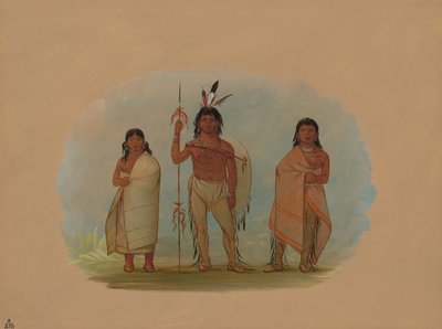 Ottawan päällikkö, hänen vaimonsa ja soturi, 18611869. tekijältä George Catlin