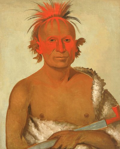 Pash-ee-pa-hó, pieni puukotuspäällikkö, nuorempi, yksi Black Hawkin rohkeista, 1832. tekijältä George Catlin