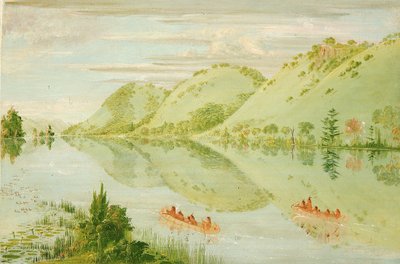 Prairie du Chienin yläpuolella sijaitsevat kuvankauniit kalliot tekijältä George Catlin