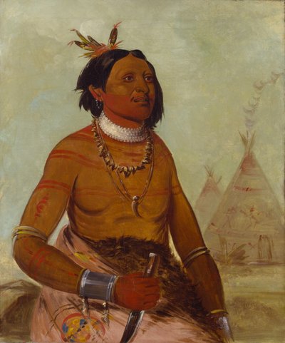 Quack-ham-kay, Stone Shell, a Brave, 1834. tekijältä George Catlin