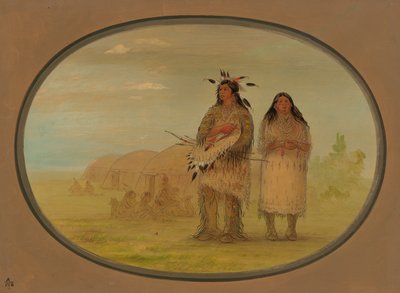Riccarree Chief ja hänen vaimonsa, 18611869. tekijältä George Catlin